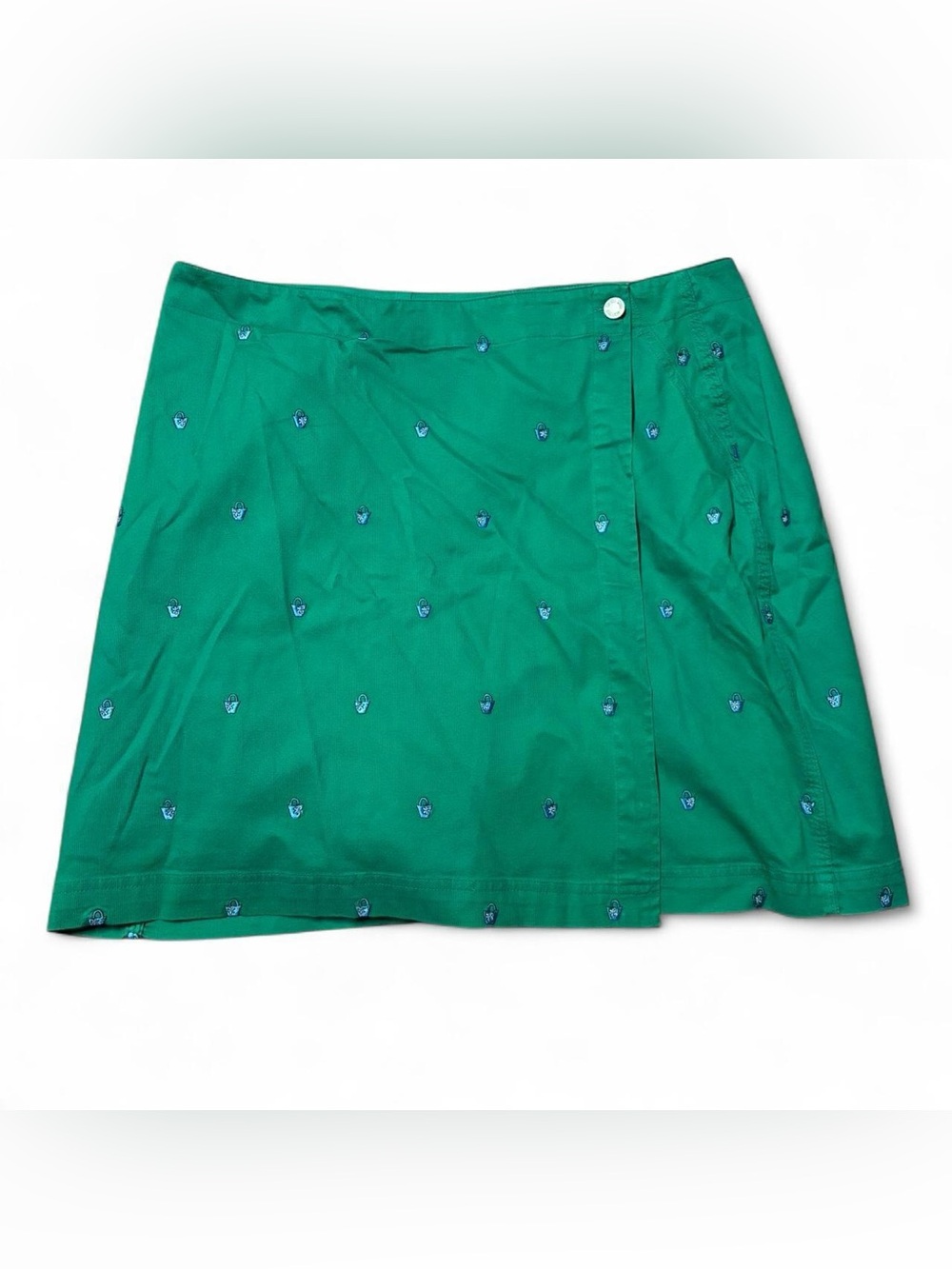 Kate Hill Emerald Green Mini Skort with Navy Embroidery